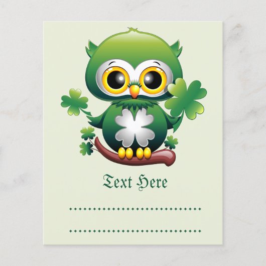 Süße kleine St. Patrick Cartoon-Eule Flyer (Vorne)
