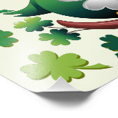 Süße kleine St. Patrick Cartoon-Eule Fotodruck (Ecke)