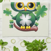 Süße kleine St. Patrick Cartoon-Eule Geschirrtuch (Gefaltet)