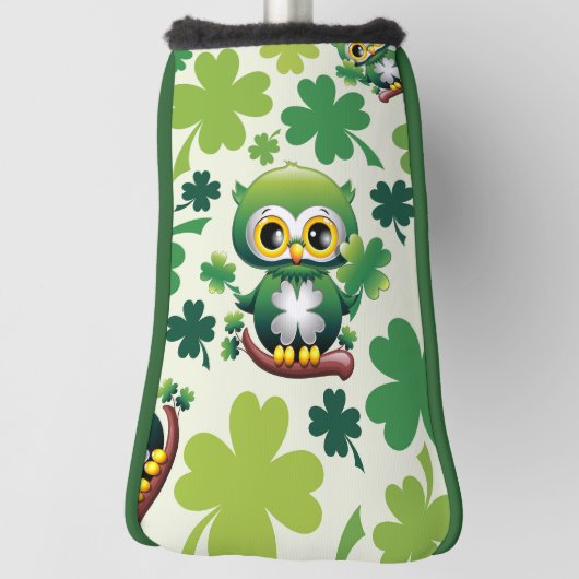 Süße kleine St. Patrick Cartoon-Eule Golf Headcover (Rotieren 90)