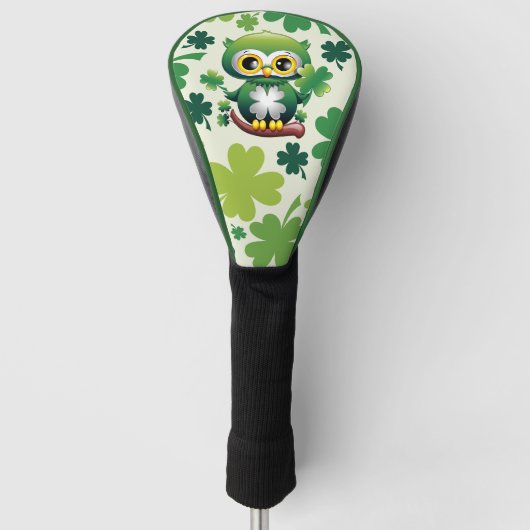 Süße kleine St. Patrick Cartoon-Eule Golf Headcover (Vorderseite)