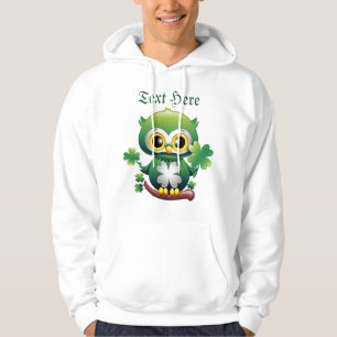 Süße kleine St. Patrick Cartoon-Eule Hoodie