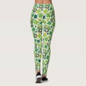 Süße kleine St. Patrick Cartoon-Eule Leggings (Rückseite)