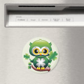 Süße kleine St. Patrick Cartoon-Eule Magnet (In Situ (Geschirrspüler))