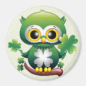 Süße kleine St. Patrick Cartoon-Eule Magnet (Vorne)