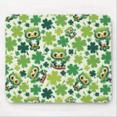 Süße kleine St. Patrick Cartoon-Eule Mousepad (Vorne)