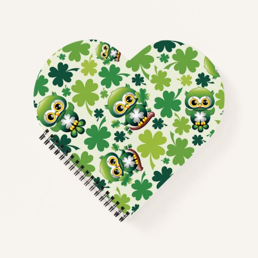 Süße kleine St. Patrick Cartoon-Eule Notizblock (Vorderseite)