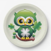 Süße kleine St. Patrick Cartoon-Eule Pappteller (Vorderseite)