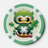 Süße kleine St. Patrick Cartoon-Eule Pokerchips (Rückseite)
