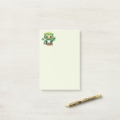 Süße kleine St. Patrick Cartoon-Eule Post-it Klebezettel (Auf Schreibtisch)