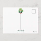 Süße kleine St. Patrick Cartoon-Eule Postkarte (Rückseite)