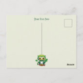 Süße kleine St. Patrick Cartoon-Eule Postkarte (Rückseite)