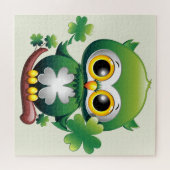 Süße kleine St. Patrick Cartoon-Eule Puzzle (Horizontal)