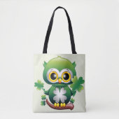 Süße kleine St. Patrick Cartoon-Eule Tasche (Vorderseite)
