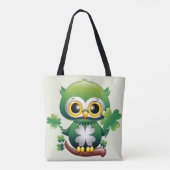 Süße kleine St. Patrick Cartoon-Eule Tasche (Rückseite)