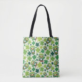 Süße kleine St. Patrick Cartoon-Eule Tasche (Vorderseite)