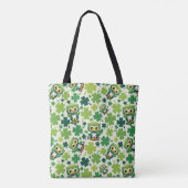 Süße kleine St. Patrick Cartoon-Eule Tasche (Rückseite)