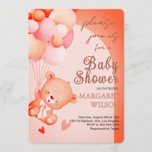 Süße kleine Teddybär-Baby-Party Einladung