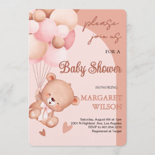 Süße kleine Teddybär-Babyparty Einladung