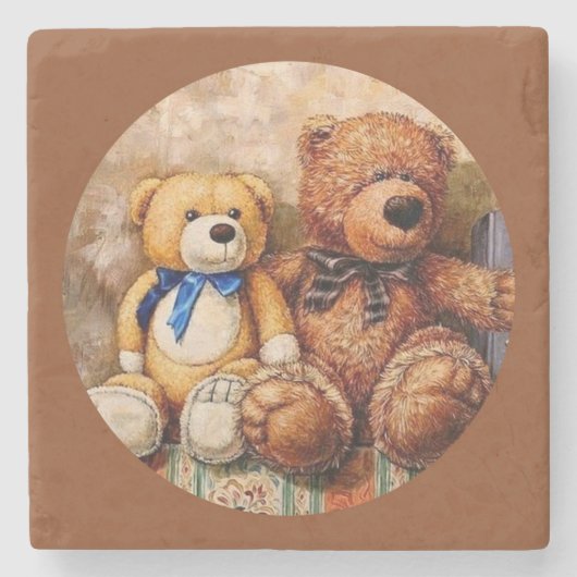 Süße kleine Teddybären Steinuntersetzer (Vorderseite)