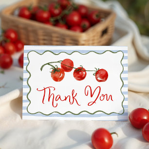 Süße kleine Tomaten-Baby-Party Dankeskarte