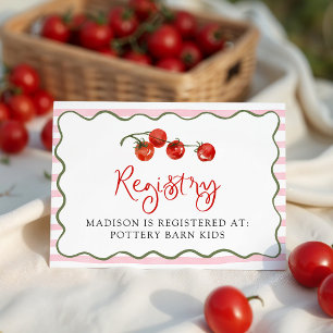 Süße kleine Tomaten-Baby-Registry Begleitkarte