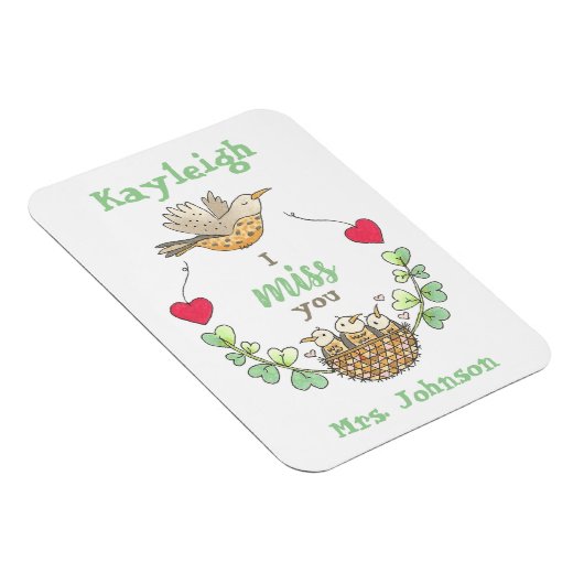 Süße kleine Vögel, die ich vermisse, Lehrer Magnet (Rechte Seite)