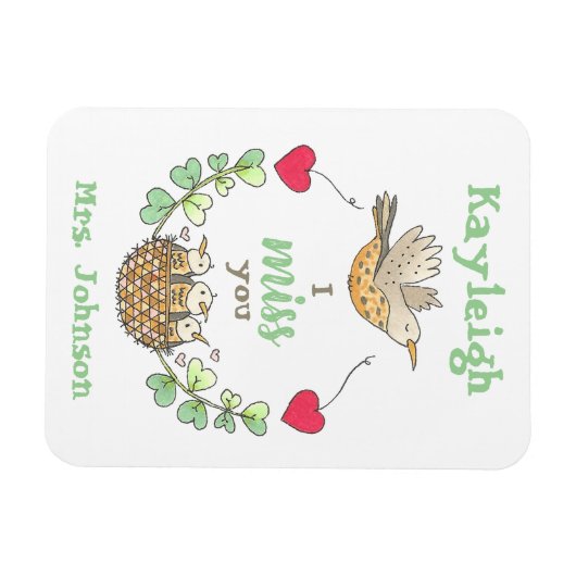 Süße kleine Vögel, die ich vermisse, Lehrer Magnet (Horizontal)