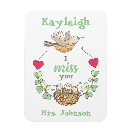 Süße kleine Vögel, die ich vermisse, Lehrer Magnet (Vertikal)