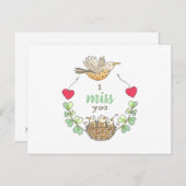 Süße kleine Vögel, die ich vermisse, Lehrer Postkarte (Vorne/Hinten)