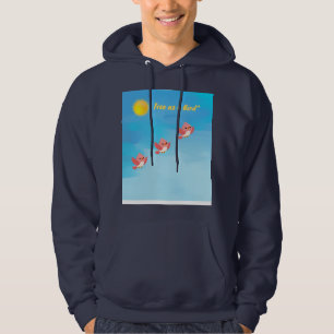Süße kleine Vögel fliegen in blauem Himmel Whimsic Hoodie