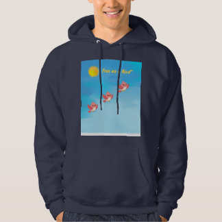 Süße kleine Vögel fliegen in blauem Himmel Whimsic Hoodie