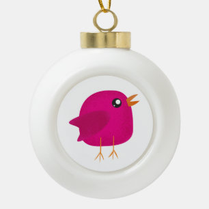 Süße kleine Vogelmädchen Keramik Kugel-Ornament