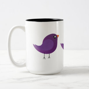 Süße kleine Vogelmädchen Zweifarbige Tasse