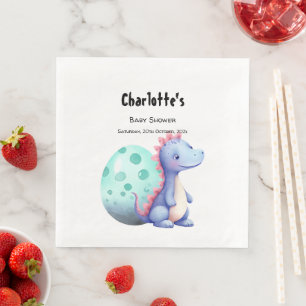 Süße kleine Wasserfarbe-Dinosaurier-Baby-Party Serviette
