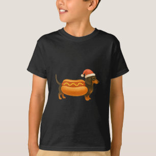 Süße kleine Weihnachten lustiger Hot Dog Dachshund T-Shirt