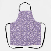 süße kleine weiße violette Blume mit blauem Hinter Schürze (Vorderseite)