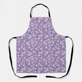 süße kleine weiße violette Blume mit blauem Hinter Schürze