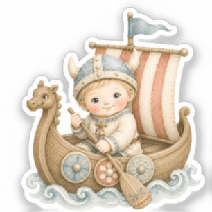 Süße kleine Wikinger-Baby-Party Aufkleber
