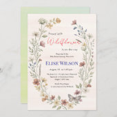 Süße kleine Wildblume ist auf dem Weg Einladung (Vorne/Hinten)