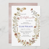 Süße kleine Wildblume ist auf dem Weg Einladung (Vorne/Hinten)