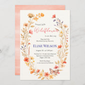 Süße kleine Wildblume ist auf dem Weg Einladung (Vorne/Hinten)