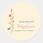 Süße kleine Wildblume ist auf dem Weg Runder Aufkleber (Vorderseite)