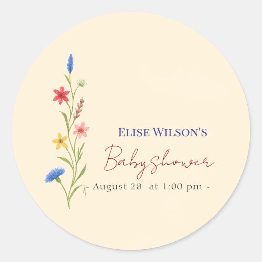 Süße kleine Wildblume ist auf dem Weg Runder Aufkleber (Vorderseite)