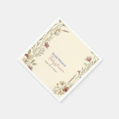 Süße kleine Wildblume ist auf dem Weg Serviette (Ecke)