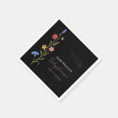 Süße kleine Wildblume ist auf dem Weg Serviette (Ecke)