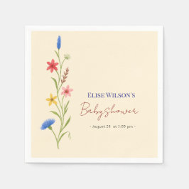 Süße kleine Wildblume ist auf dem Weg Serviette