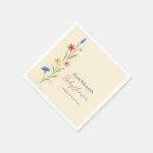 Süße kleine Wildblume ist auf dem Weg Serviette (Ecke)