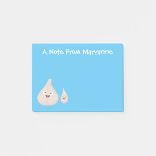 Süße Knoblauch-Comic-Gemüse-Illustration Post-it Klebezettel