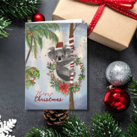 Süße Koala-Australien-Weihnachtskarte | Palme